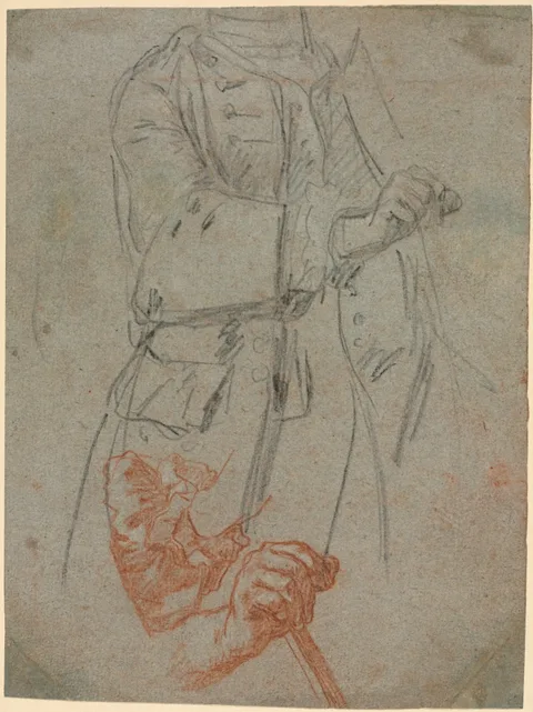 Pietro Longhi, Studies of a Costume, Sleeve, and Hand