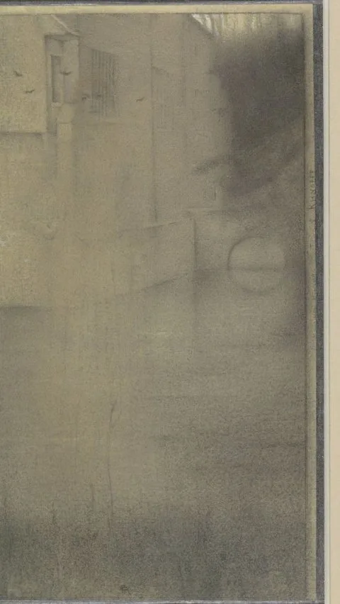 Fernand Khnopff, Schim van een vrouw voor een huis omringd door water