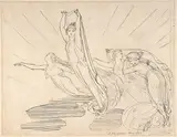 John Flaxman Jr., Morning: Pope's Odyssey, Book 12 (recto); Study for the final drawing (verso)