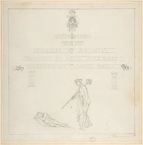 John Flaxman Jr., Sketch for the Title-Page of an Edition of Aeschylus