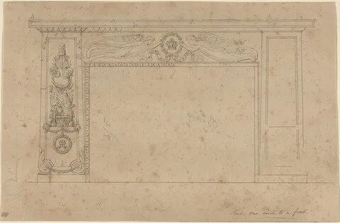 John Flaxman Jr., Design for the Chimney Piece in the Throne Room, Buckingham Palace