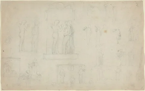 John Flaxman Jr., Sheet of Sketches [recto and verso]