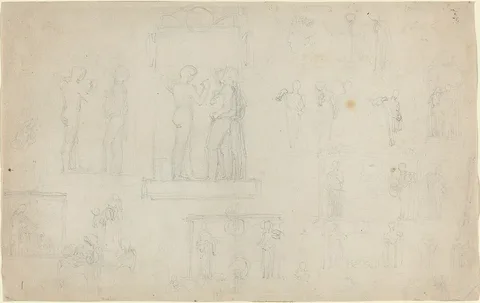 John Flaxman Jr., Sheet of Sketches [recto and verso]
