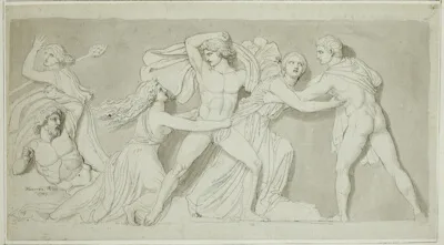 John Flaxman Jr., Amphion and Zethus Delivering their Mother Antiope from the Fury of Dirce and Lycus