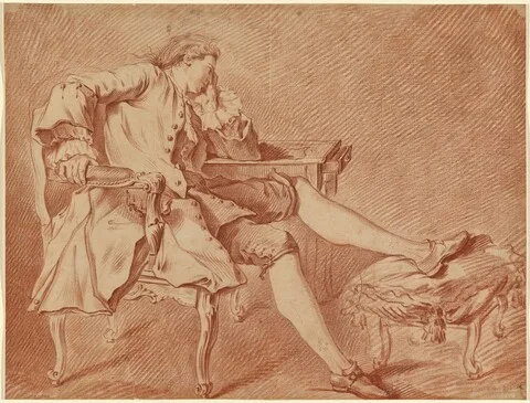 Charles André van Loo, Gentleman Lounging in a Chair