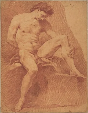 Charles André van Loo, A Seated Male Nude