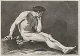 Charles André van Loo, Seated Man with Head in Hand
