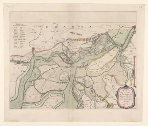Willem Blaeu, Tabvla Castelli ad Sandflitam, qua simul inundati agri, alluviones, foßæ, alvei, quae Bergas ad Zomam et Antverpiam interjacent, annotantur