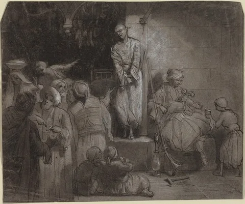 Alexandre-Gabriel Decamps, The Slave Market [recto]