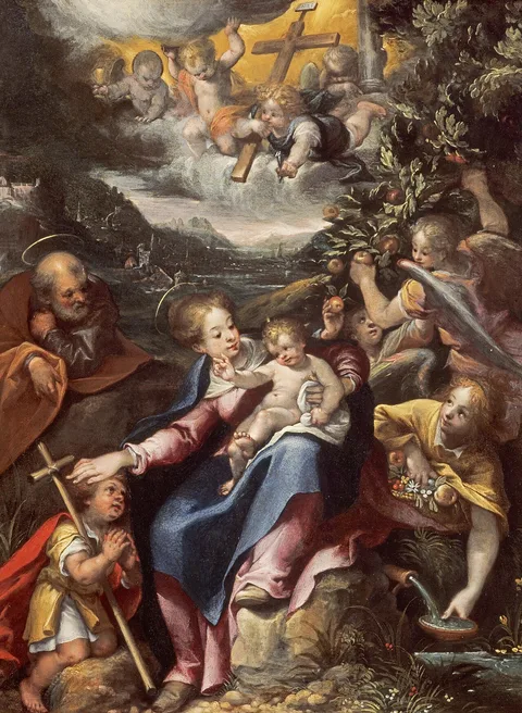 Denys Calvaert, The Holy Family with the Infant Saint John the Baptist in a Landscape