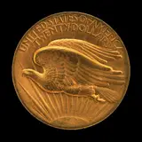 Augustus Saint-Gaudens, "Double Eagle" Twenty Dollar Gold Piece [reverse]