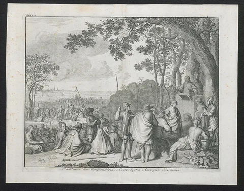Jan Luyken, Predikatien der Gereformeerden, A° 1566. buyten Antwerpen ondernomen.