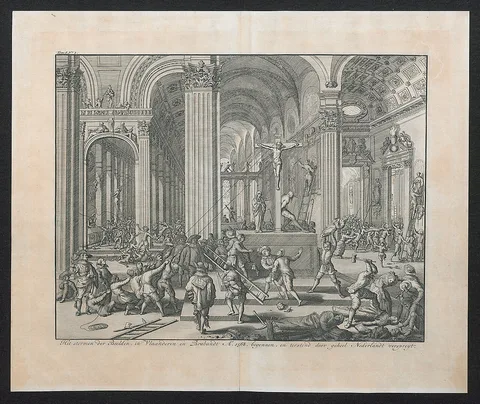 Jan Luyken, Het stormen der Beelden, in Vlaanderen en Brabandt A°. 1568. begonnen, en terstond door geheel Nederlandt verspreyt.