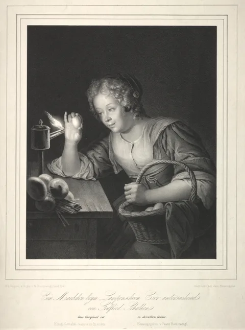 Franz Hanfstaengl, Girl Candling Eggs