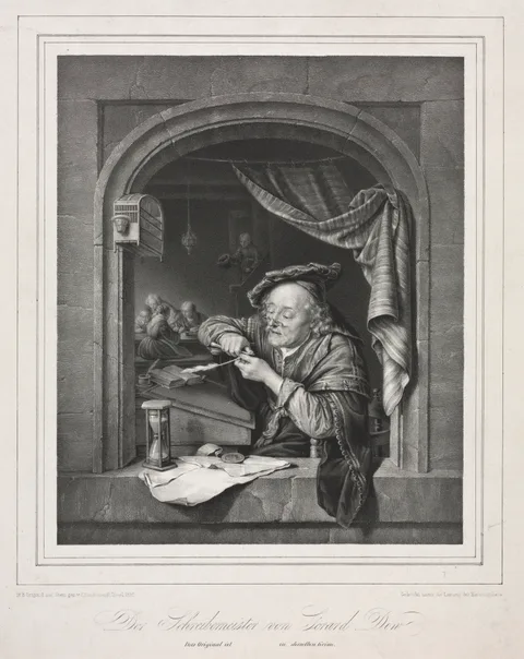 Franz Hanfstaengl, The Writing-Master of the Old Schoolmaster