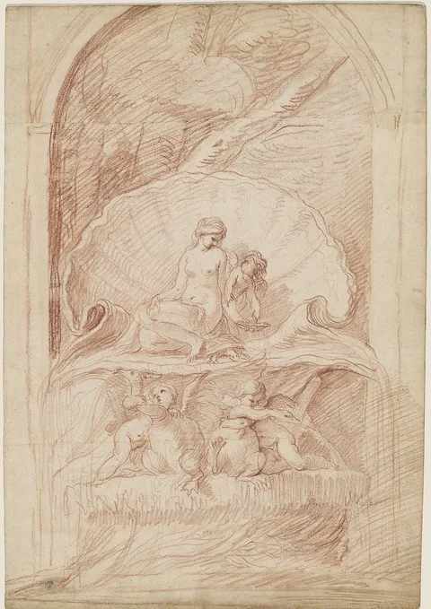 Edme Bouchardon, Rocaille Fountain with Venus, Amorini, and Swans