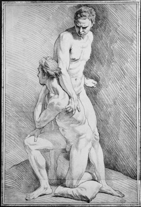 Edme Bouchardon, Modellstudie, två nakna män