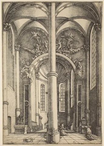 Daniel Hopfer, Interior of the Church of Saint Katherine with Parable of the Pharisee and the Publican