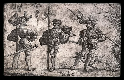 Daniel Hopfer, Three German Soldiers Armed with Halberds