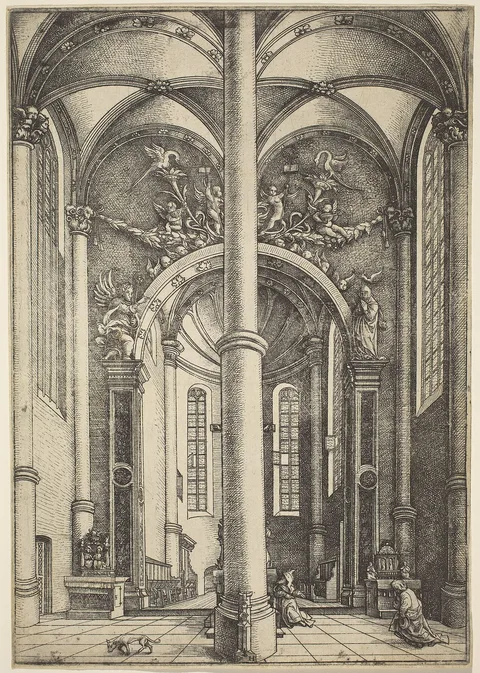 Daniel Hopfer, Interior of the Church of Saint Katherine with Parable of the Pharisee and the Publican