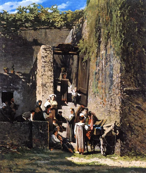 Telemaco Signorini, The merchant of La Spezia (1859 version)