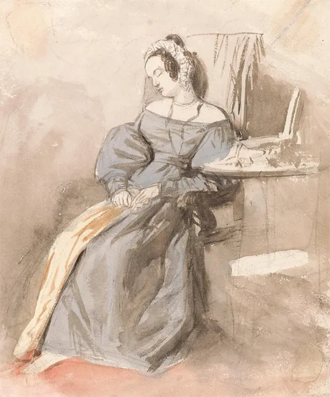 Alfred Edward Chalon, Study of a Lady Asleep in a Chair