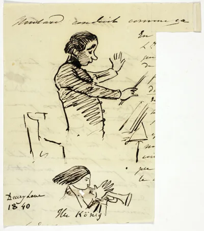 Alfred Edward Chalon, Sketches of Conductor and Trumpet Player