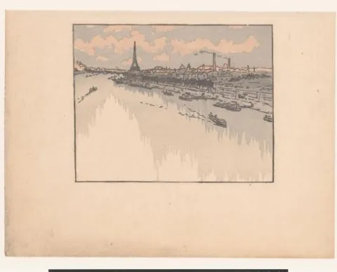 Henri Rivière, Eiffeltoren gezien van het viaduct van Auteuil