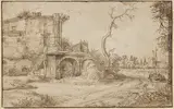 Jan van de Velde, An Inhabited Ruin on the Bank of a River