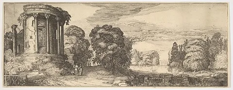 Jan van de Velde, The Temple of the Sibyl at Tivoli, from "Landscapes and Ruins"