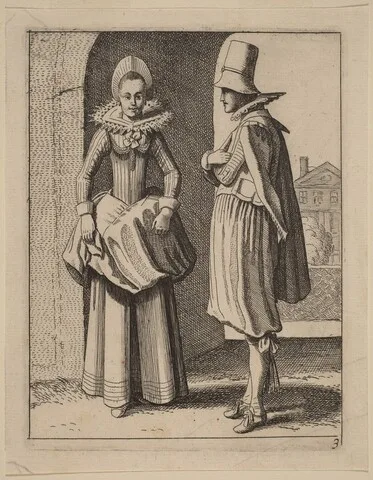 Jan van de Velde, Two Figures in Costume