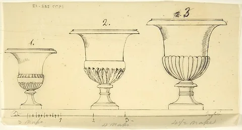 John Gibson, Sketch of Three Vases