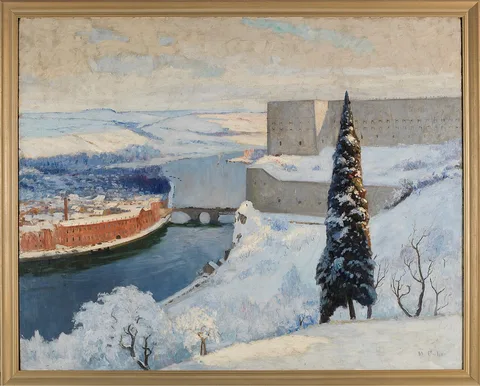 Maurice Galbraith Cullen, Huy on the Meuse on the Road to the Rhine
