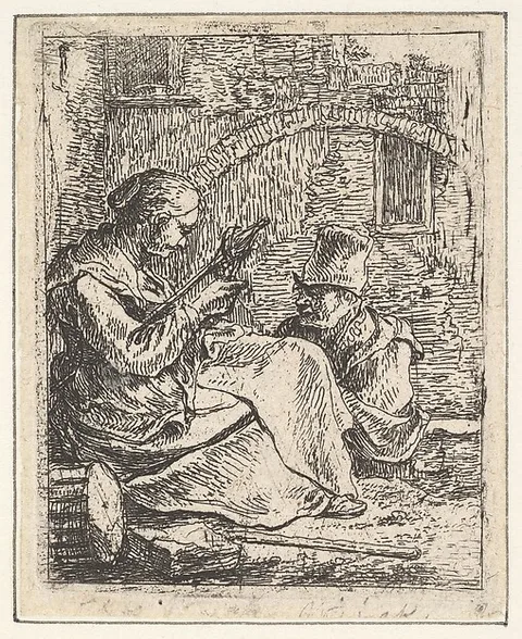 Thomas Wijck, Woman Spinning