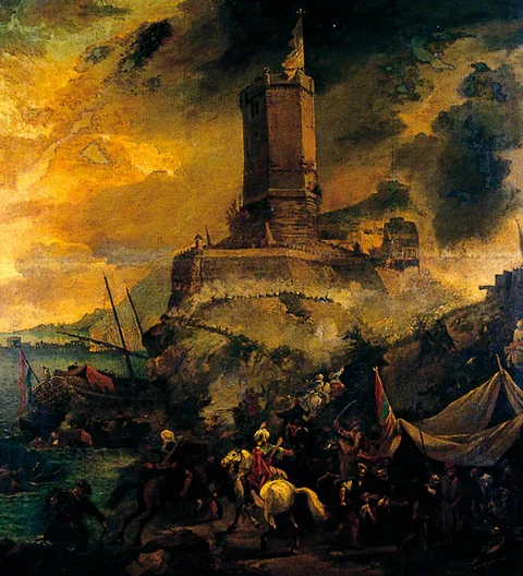 Thomas Wijck, The Wreckers, Stormy Coast Scene with Tower