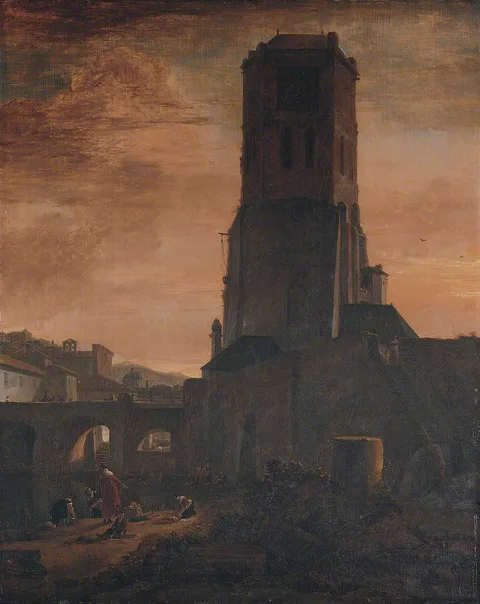 Thomas Wijck, Washerwomen at the Foot of the Torre delle Milizie, Rome