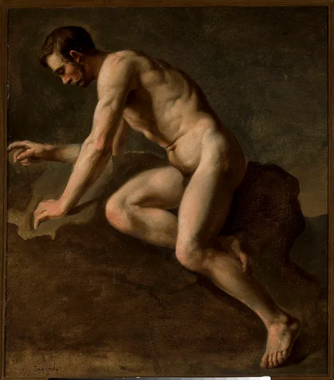 Józef Simmler, Study of a male nude.
