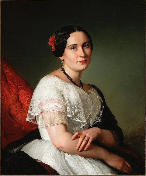 Józef Simmler, Portrait of Katarzyna Jahn, artist's sister.