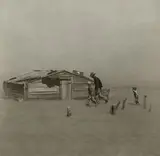 Arthur Rothstein, Farmer and Sons Walking in the Face of a Dust Storm
