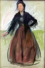 Ludwig Dettmann, Frisian island woman in her traditional costume