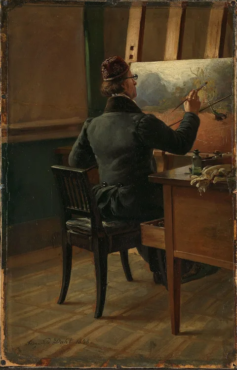 Johann Siegwald Dahl, The Painter J.C. Dahl at his Easel