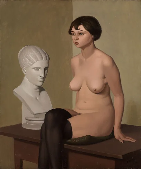 Georg Scholz, Female Nude by Plaster Head