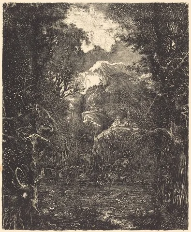Rodolphe Bresdin, The Towns Behind the Marsh