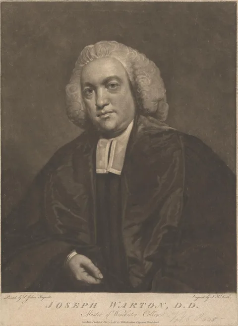 John Raphael Smith, Joseph Warton, Master of Winchester College