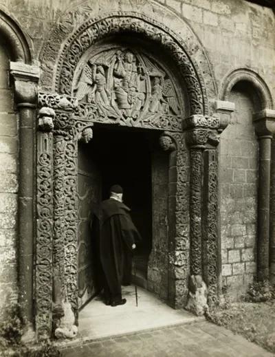 Frederick H. Evans, Ely Cathedral: Prior's Door, with Bedesman