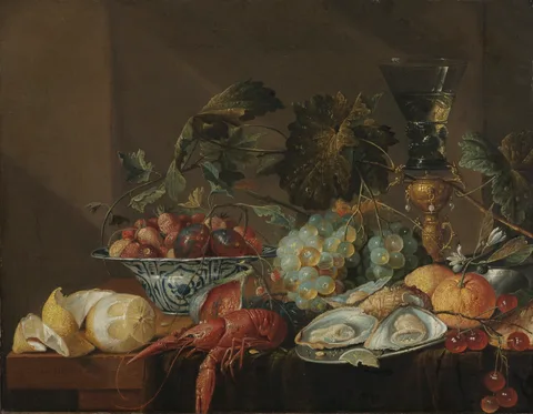 Cornelis de Heem, Still-Life with Crayfish, Oysters, and Fruit