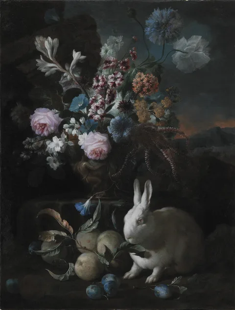 Franz Werner Tamm, Flower Piece with Rabit