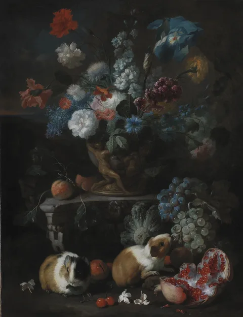 Franz Werner Tamm, Flower Piece with Guinea Pigs
