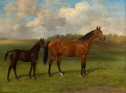 Emil Adam, Perdita II with her Foal Sandringham