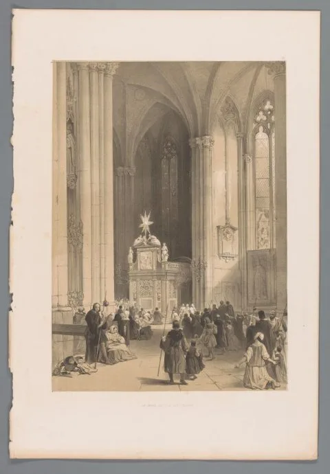 Louis Haghe, Gezicht op het reliekschrijn van de drie koningen in de Dom van Keulen